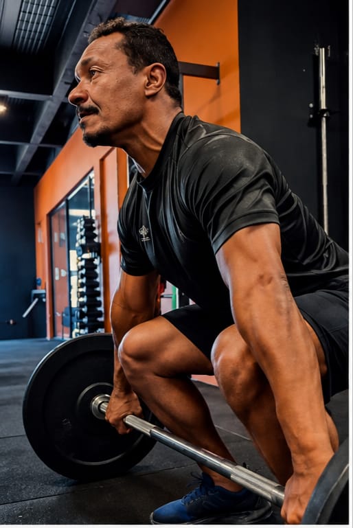 Detalhe da técnica de deadlift no método CRTEAM